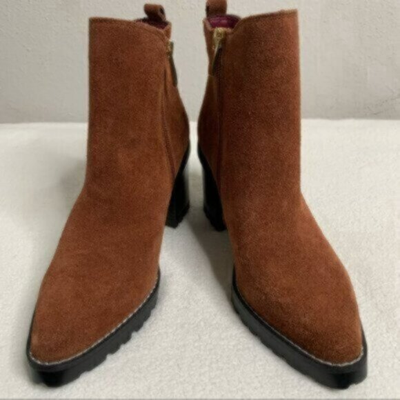 Franco Sarto Women's L -Trent Ankle Boots Side Zip Chunky High Heel Casual Boots - Picture 3 of 10